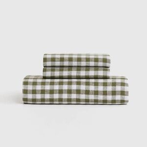 Green and White Gingham Sheet Set